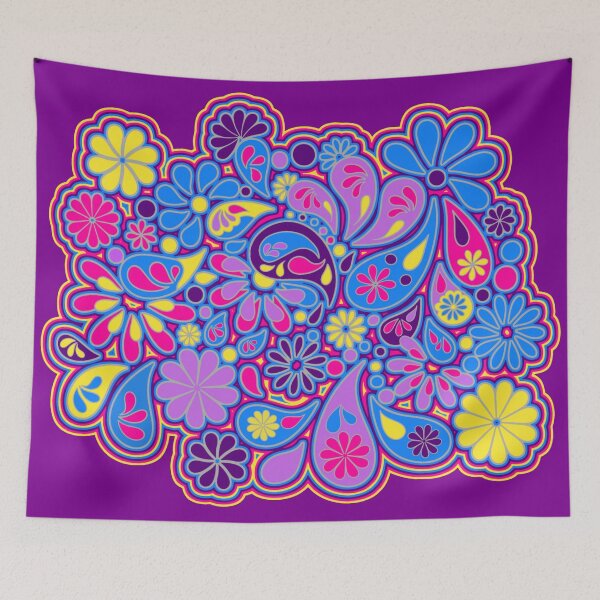 Item preview, Retro Paisley Flower Bohemian Hippie Art  designed and sold by Alondra.