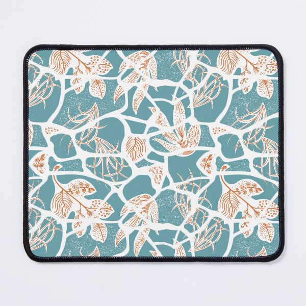 Item preview, Kintsugi Florals - Burnt Orange on Teal designed and sold by bmfabricdesigns.