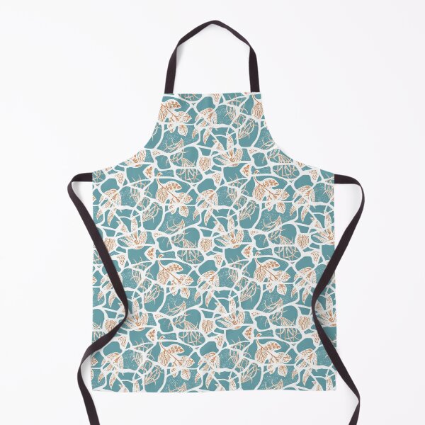 Item preview, Kintsugi Florals - Burnt Orange on Teal designed and sold by bmfabricdesigns.