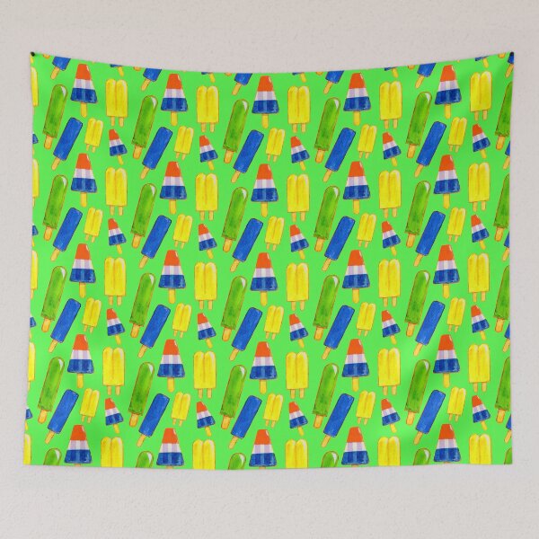 Artikelvorschau, Sommer Eis am Stiel Eis Lollies Bright Neon Farben Muster entworfen und verkauft von LarkDesigns.