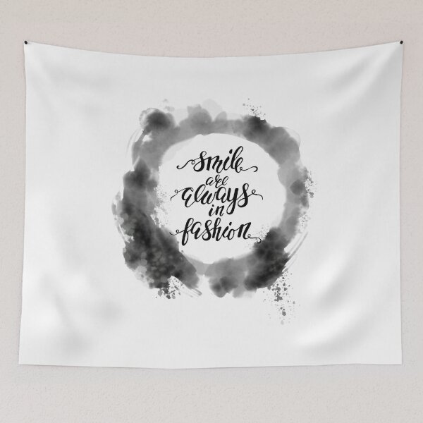 Item preview, Smiles Are Always In Fashion Inspirational Quote | Black Watercolour Circle Border: designed and sold by LifeAndWonder.