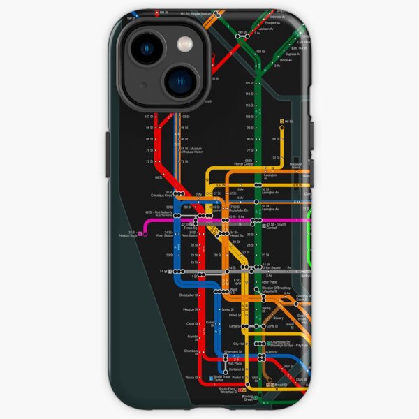 New York City dark subway map iPhone Tough Case