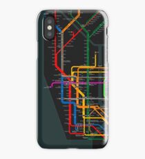 New York City dark subway map iPhone Case