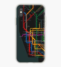 New York City dark subway map iPhone Case