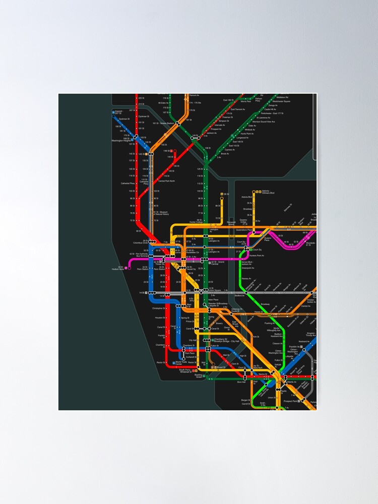 絵画 DART SUBWAY MAP POSTER Amazon.com : NYC Subway Map Poster New York City Official