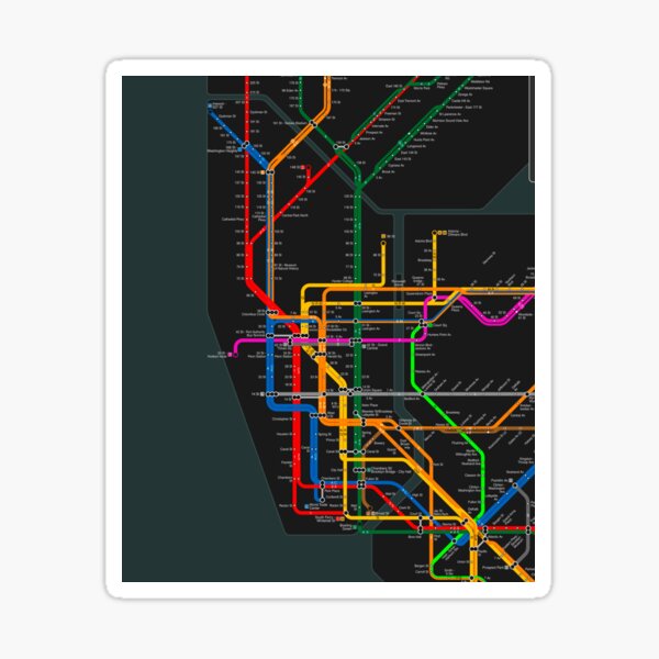 New York City dark subway map