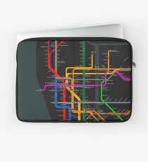 Funda para portátil Mapa del metro oscuro de la ciudad de Nueva York
