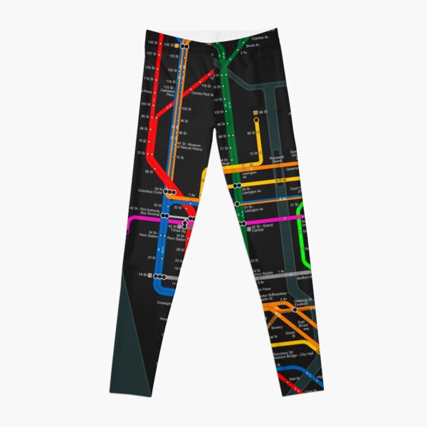 New York City dark subway map Leggings