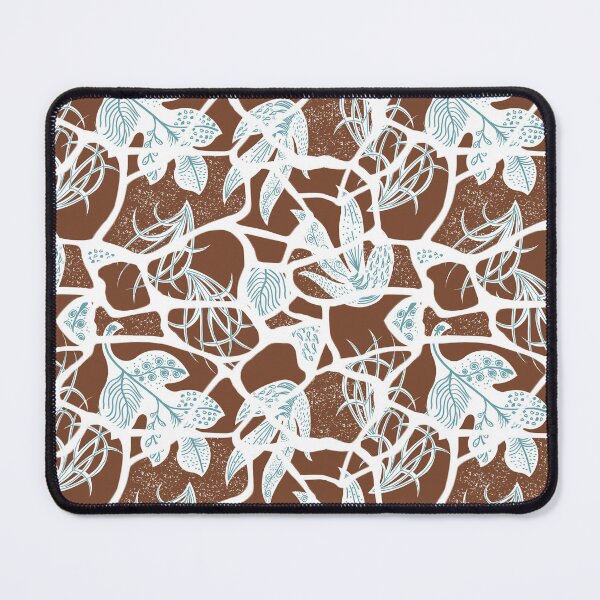 Item preview, Kintsugi Florals - Teal on Chocolate Brown designed and sold by bmfabricdesigns.