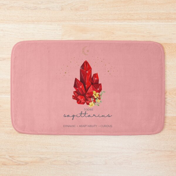 Item preview, Sagittarius Topaz Zodiac Gemstone Bath Mat designed and sold by MagicWolfStar.