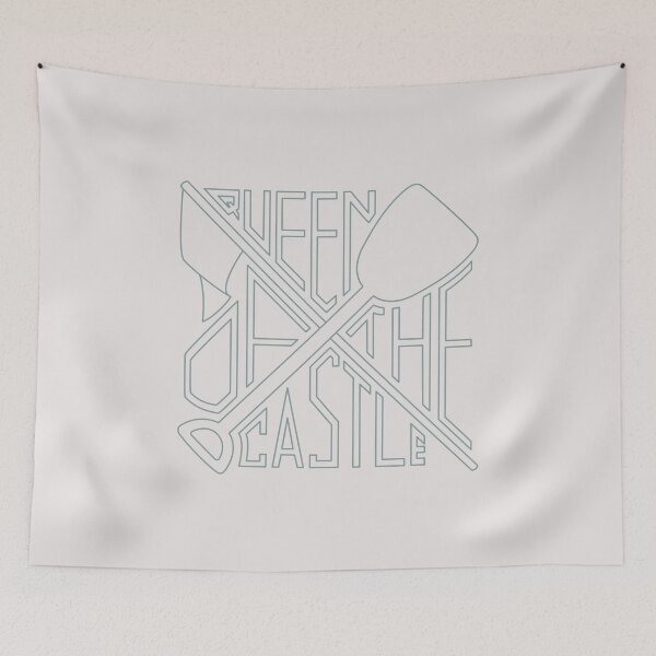Item preview, Queen of the Castle Shovel and Flag - Cream & Blue designed and sold by Little Lamb's Lore.