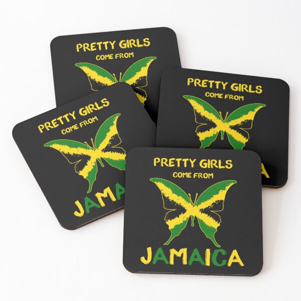 Item preview, Pretty Girls Come From Jamaica Butterfly Flag Colour designed and sold by DoctorBirdsInk.