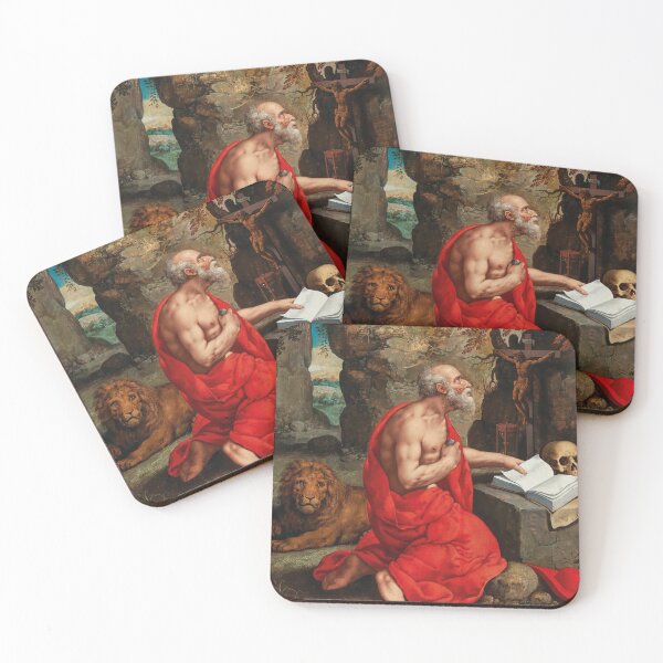 Item preview, The Penitent Saint Jerome | Antwerp Master | 1590 Renaissance Christian Art designed and sold by CJET.