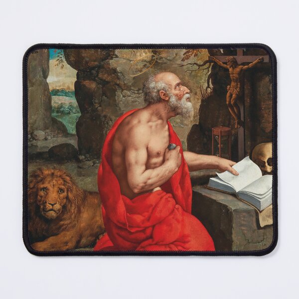 Item preview, The Penitent Saint Jerome | Antwerp Master | 1590 Renaissance Christian Art designed and sold by CJET.