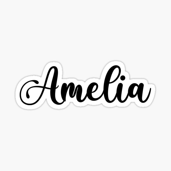 Amelia Name Handwritten Calligraphy Sticker For Sale By Yelenastore