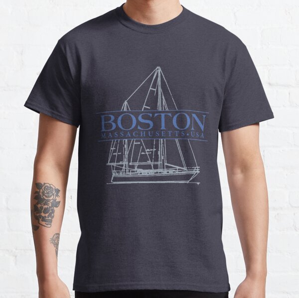 Boston Massachusetts Vintage Sailing design Classic T-Shirt
