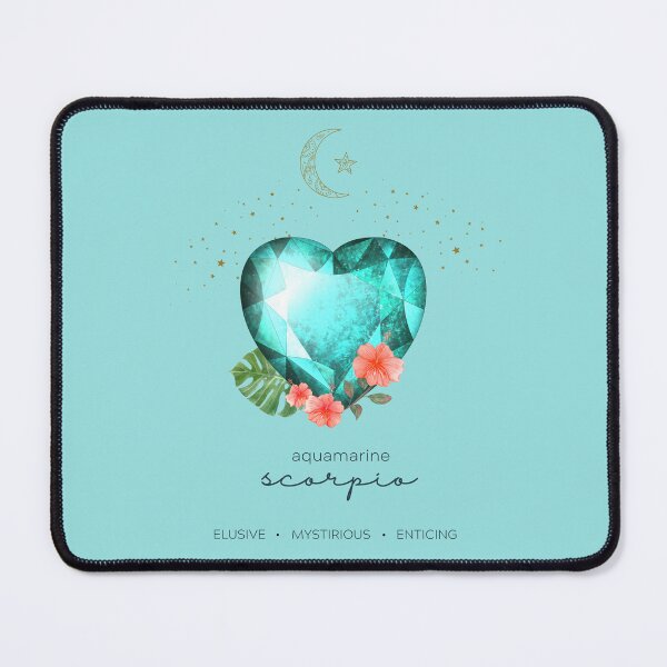 Item preview, Scorpio Aquamarine Zodiac Gemstone Duvet Cover designed and sold by MagicWolfStar.