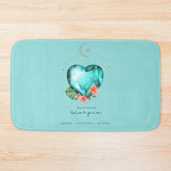 Item preview, Scorpio Aquamarine Zodiac Gemstone Duvet Cover designed and sold by MagicWolfStar.
