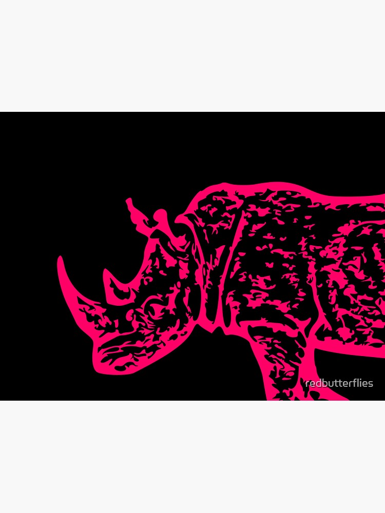 "Rhino Canvas Pink/Black Wall Art Deco" Sticker for Sale by