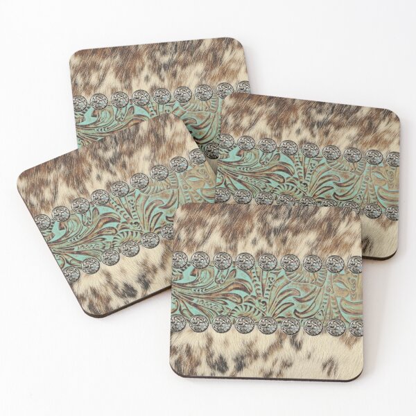 Item preview, Rustic brown beige teal western country cowboy fashion designed and sold by LEILA ART SPACE.