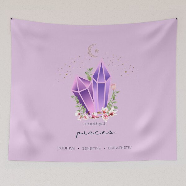 Item preview, Pisces Zodiac Gemstone Sticker designed and sold by MagicWolfStar.