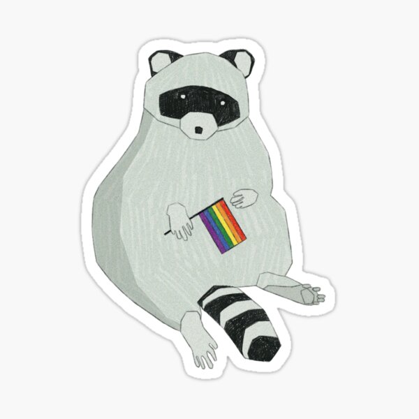 Pride Raccoon Illustration Sticker For Sale By Hannaveee Redbubble 3335