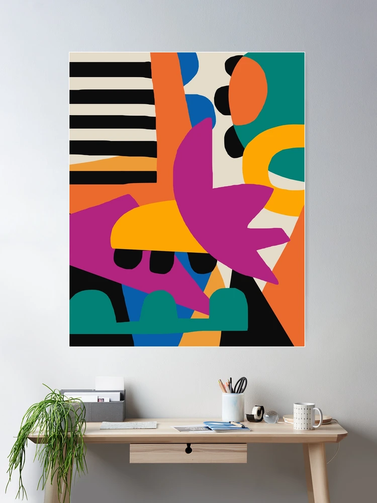 Abstract art 80s style geometric