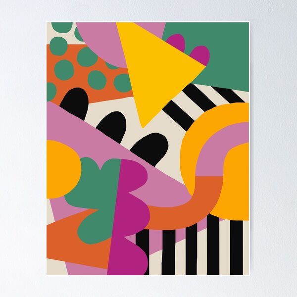 ART ABSTRAIT/アープ/ポスター Colorful Abstract 80s Style Seamless #1 Poster by Alex bond