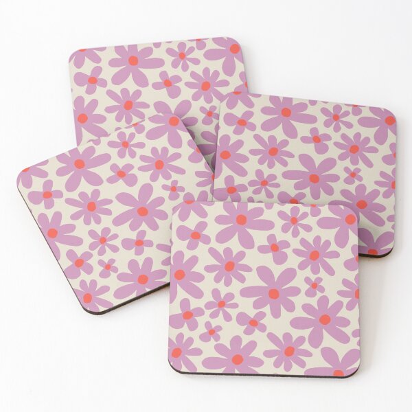 Item preview, Abstract flowers pattern 80s pink red designed and sold by juliaemelian.