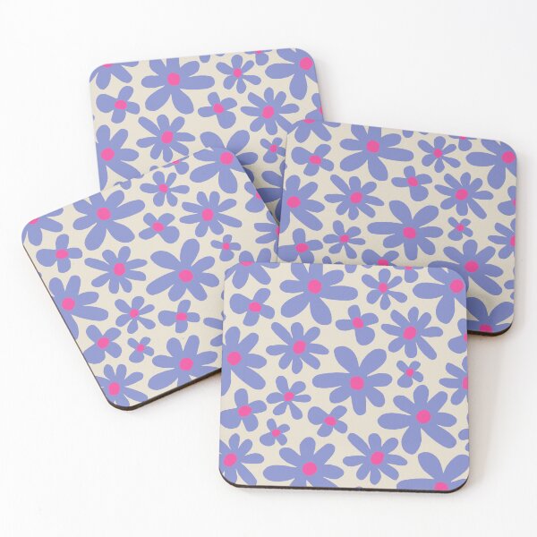 Item preview, Abstract flowers pattern 80s blue red designed and sold by juliaemelian.