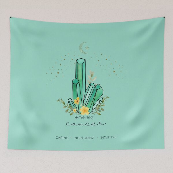 Item preview, Cancer Emerald Zodiac Gemstone Baseball Cap designed and sold by MagicWolfStar.