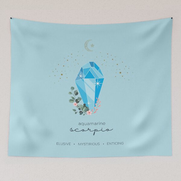 Item preview, Scorpio Aquamarine Zodiac Gemstone Laptop Skin designed and sold by MagicWolfStar.