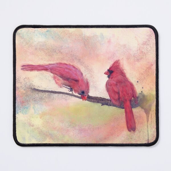 Item preview, Digital Watercolor Painting of Male and Female Northern Cardinals designed and sold by svetlanna.
