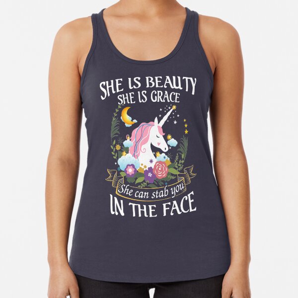 Funny Unicorn Shirt Racerback Tank Top