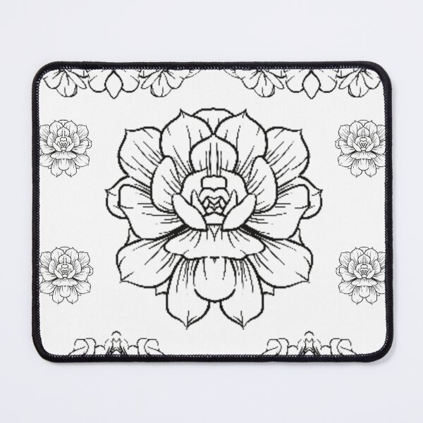 Aperçu de l'œuvre Fleuri noir et blanc créée et vendue par RainbowStudios.