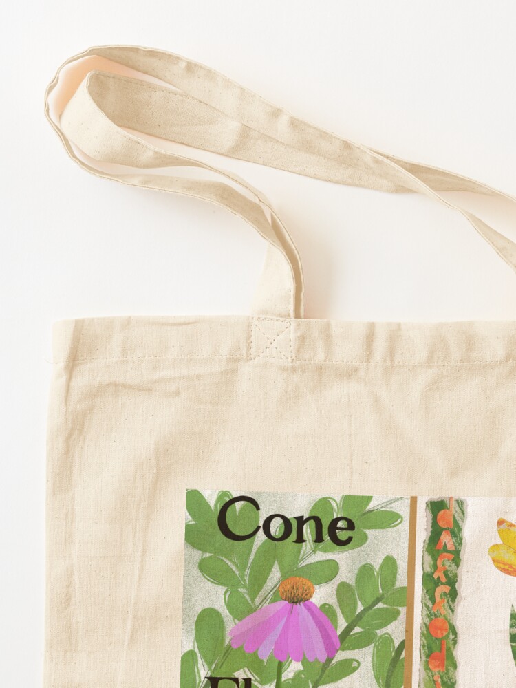 Thumbnail 3 of 5, Tote Bag, Four Collage Flowers designed and sold by Nancy Salus.