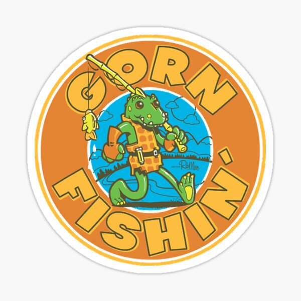 Gorn Fishin Sticker Sticker For Sale By Stevergstrom Redbubble