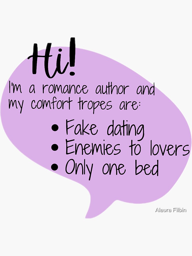 Thumbnail 3 of 3, Sticker, Romance Author tropes 1 designed and sold by Alaura Filbin.