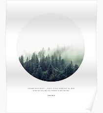 FOREST & Zitat von John Muir Poster