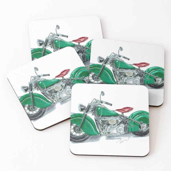 Item preview, Vintage Motorcycle Green  designed and sold by WheelsinArt.