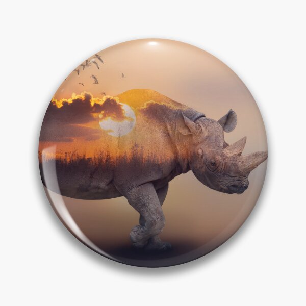 Item preview, Double Exposure Effect of Rhinoceros at Sunset designed and sold by svetlanna.