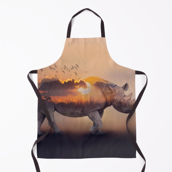 Item preview, Double Exposure Effect of Rhinoceros at Sunset designed and sold by svetlanna.