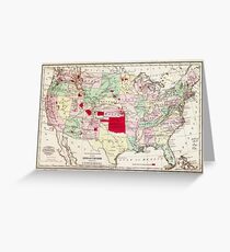 Map of Indian Tribes within the United States (1868) Greeting Card