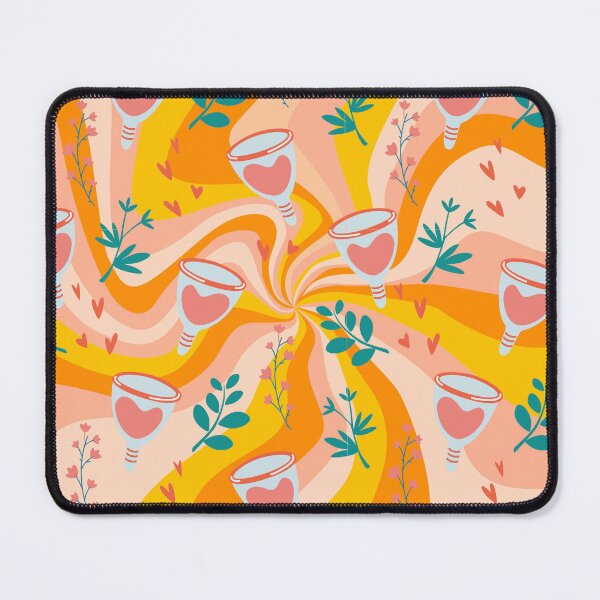 Item preview,   "Mind Your Own Menstrual Cup" Menstruation Floral groovy Print designed and sold by builtbyher.