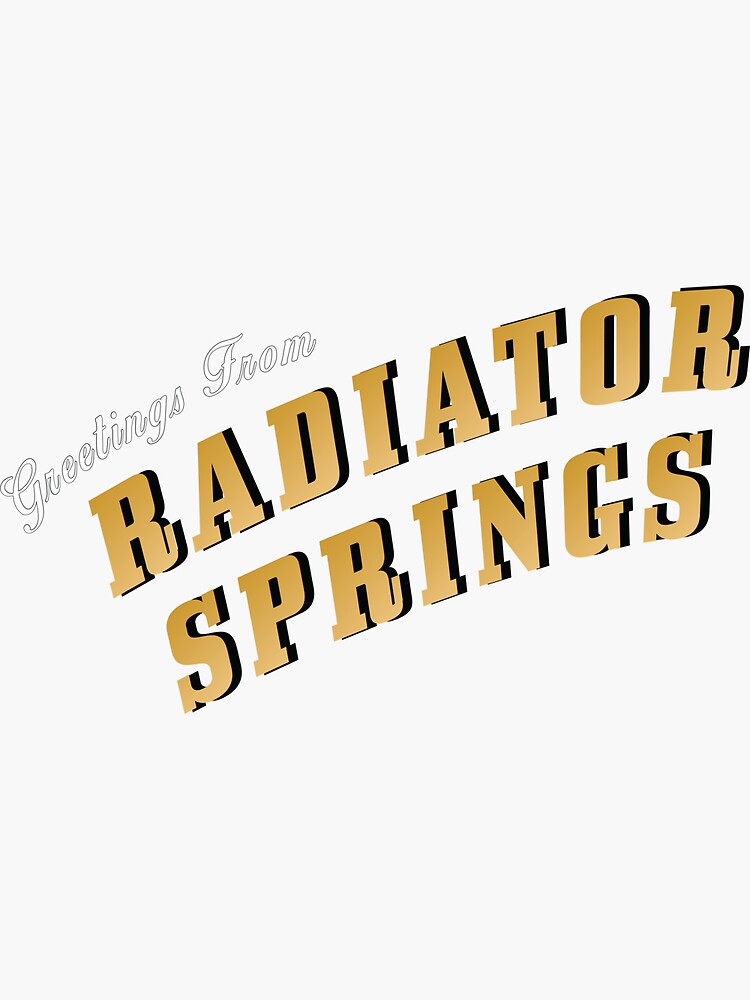 "Greetings from Radiator Springs" Sticker by GeekyGirlDesign Redbubble