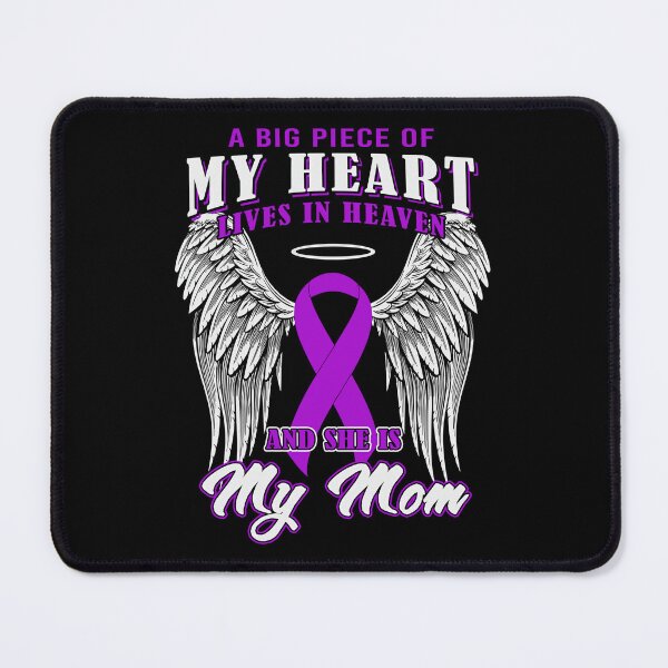 Item preview, Alzheimers Awareness Big Piece Of My Heart Lives In Heaven My Mom Alzheimers Awareness Peach Ribbon Warrior designed and sold by OtiliaNikolaus.