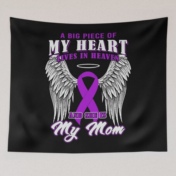 Item preview, Alzheimers Awareness  Big Piece Of My Heart Lives In Heaven My Mom Alzheimers Awareness Peach Ribbon Warrior  designed and sold by OtiliaNikolaus.