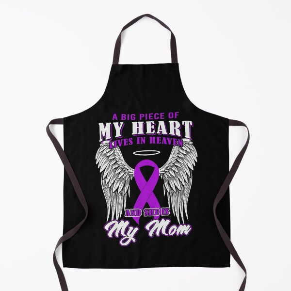 Item preview, Alzheimers Awareness Big Piece Of My Heart Lives In Heaven My Mom Alzheimers Awareness Peach Ribbon Warrior designed and sold by OtiliaNikolaus.