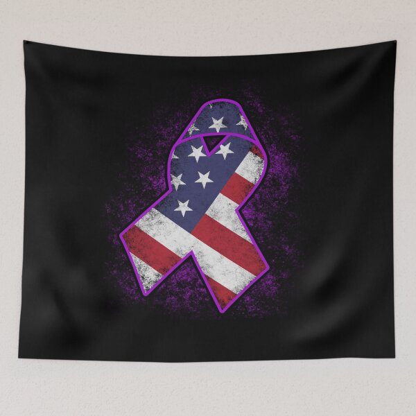Item preview, Alzheimers Awareness  Flag American Alzheimers Awareness Peach Ribbon Warrior  designed and sold by OtiliaNikolaus.