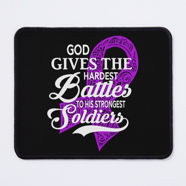 Item preview, Alzheimers Awareness God Gives He Hardest Battles Strongest Soldiers Alzheimers Awareness Peach Ribbon Warrior designed and sold by OtiliaNikolaus.